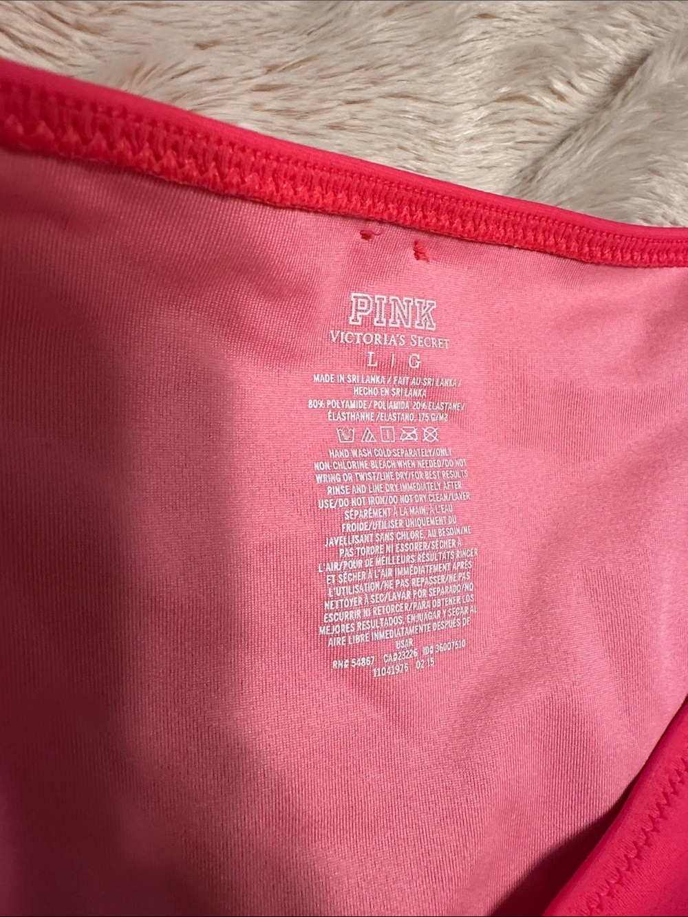 PINK Victorias Secret Women's Pink Double-Strap Bikini Bottom Large - Picture 2 of 5